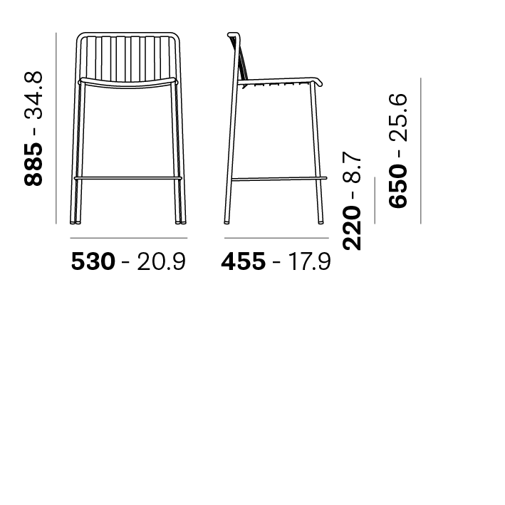 Технические данные и чертежи Стул coney 3647 от Pedrali